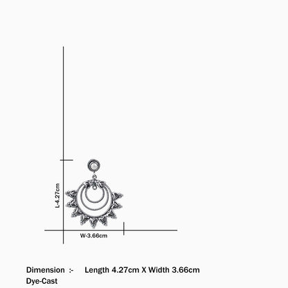 Silver Circular Chandbali Earrings