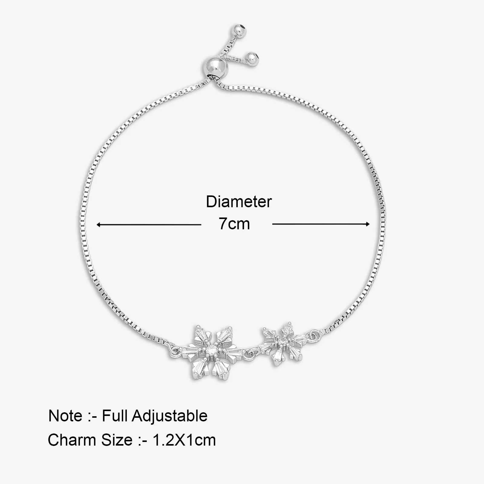 Snowflake Design Silver Bracelet - Tweov Jewels