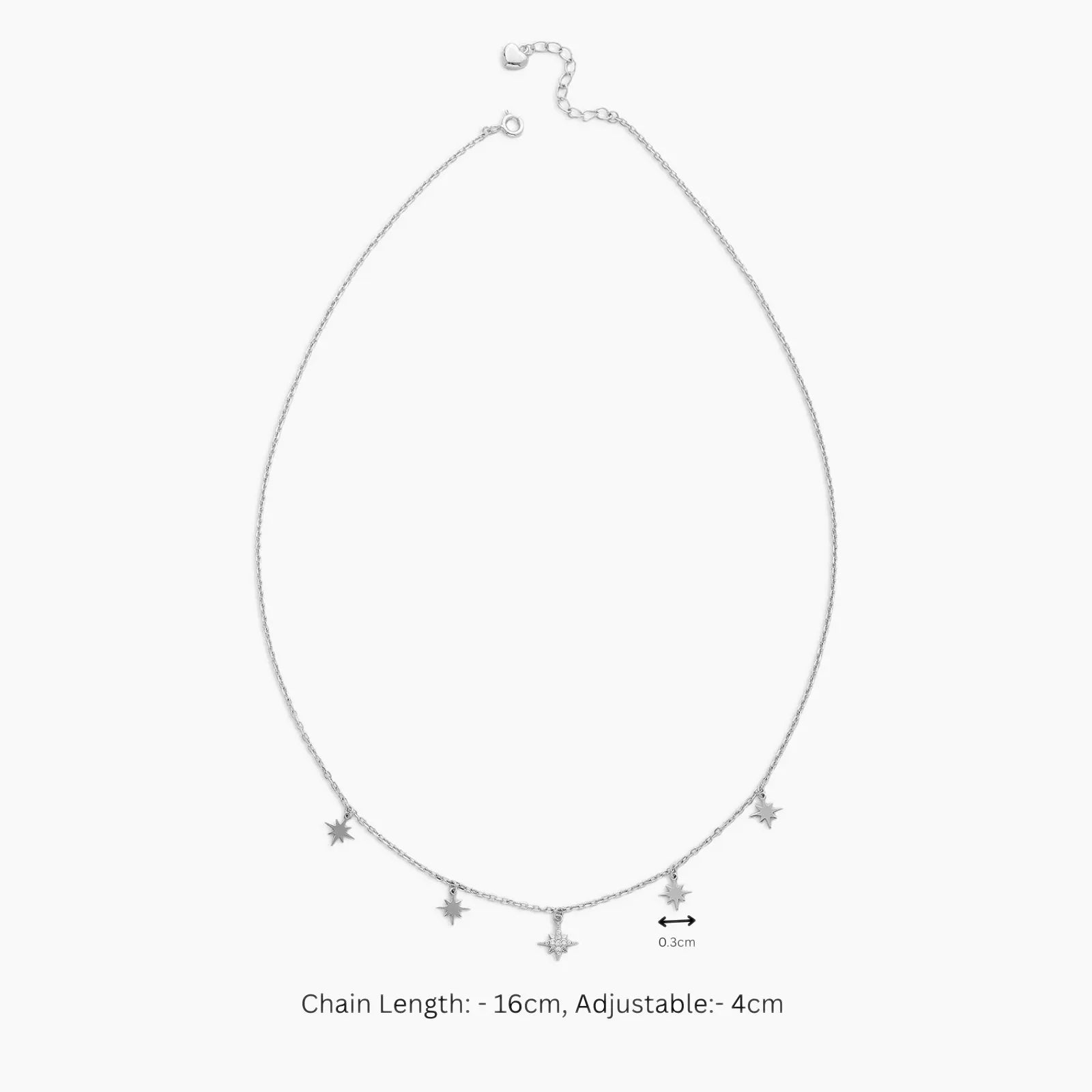 Starlight Silver Chain Necklace - Tweov Jewels