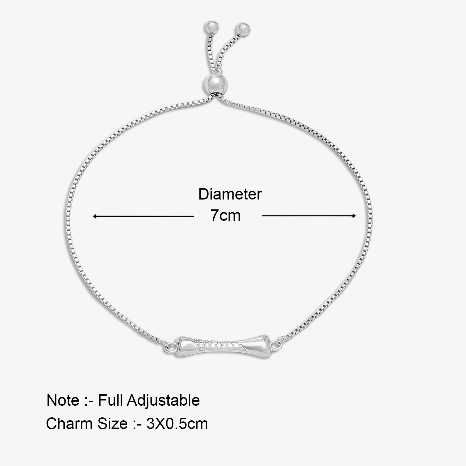 Silver CZ Bone Bracelet - Tweov Jewels