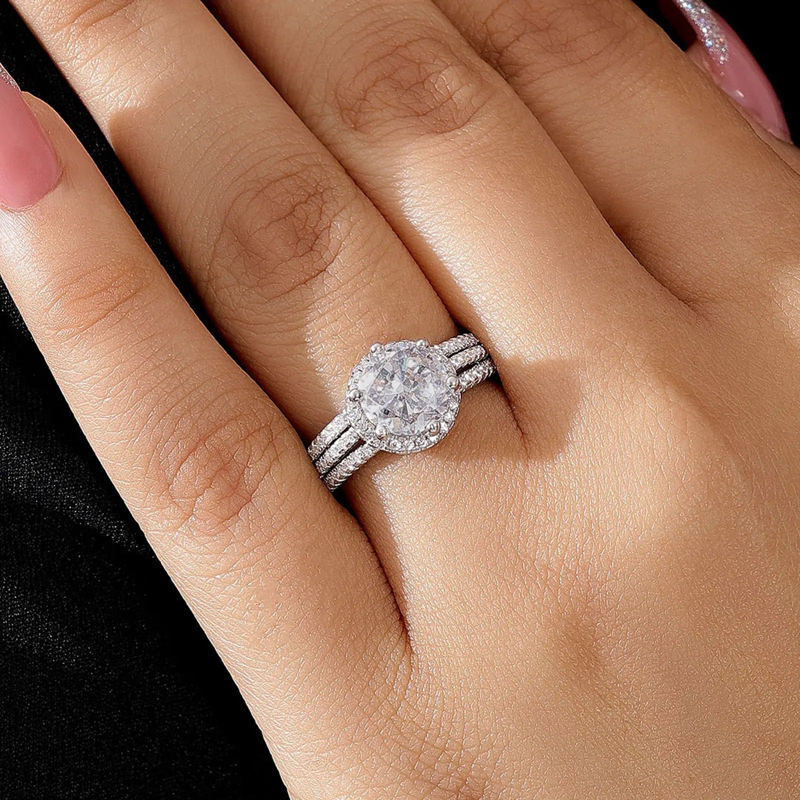 White Zircon Silver Ring for Women - Tweov Jewels