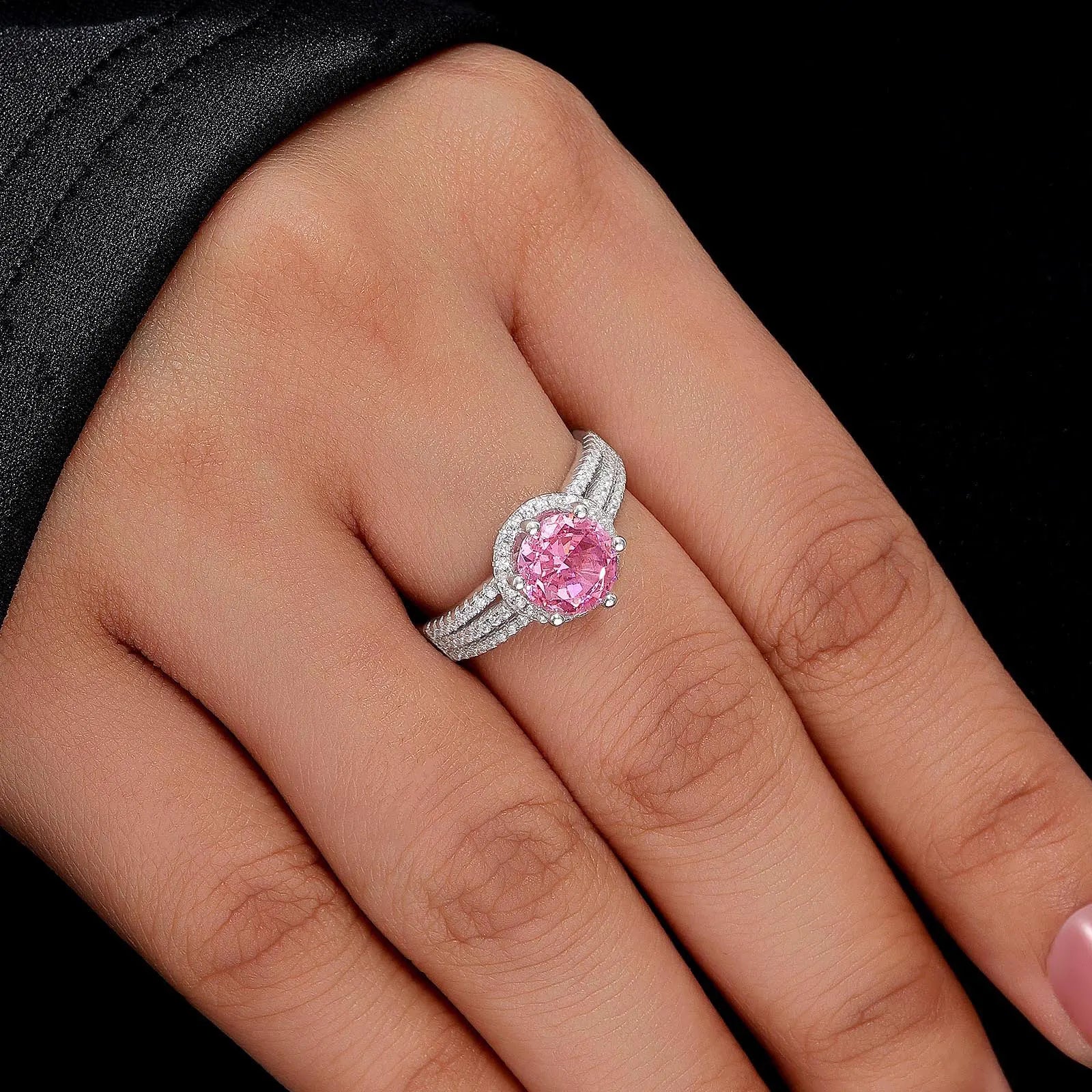 Pink Sapphire Silver Ring for Women - Tweov Jewels
