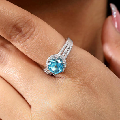 Blue Sapphire CZ Silver Ring For Women - Tweov Jewels