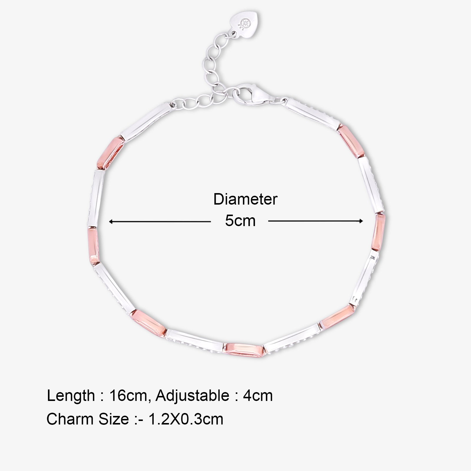 Rose Gold Plated Silver Interlinked Chain Bracelet - Tweov Jewels