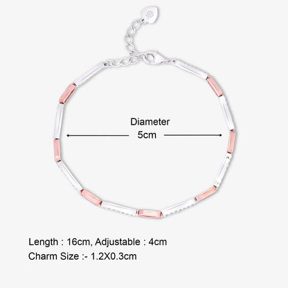 Rose Gold Plated Silver Interlinked Chain Bracelet - Tweov Jewels