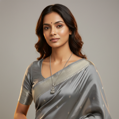 Pure Silver Lakshmi Maa Pendant Chain