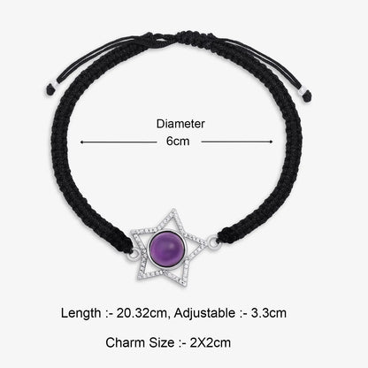Silver Blue Star Black Thread Anklet - Tweov Jewels