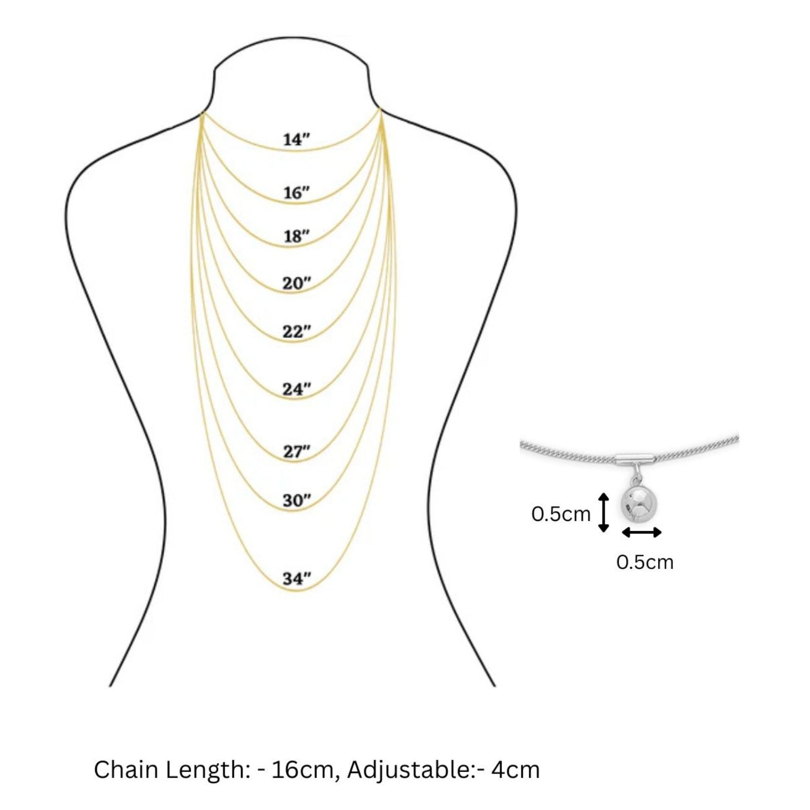 Sphere Charm Necklace For Women – 925 Sterling Silver Rhodium Plated - Tweov Jewels