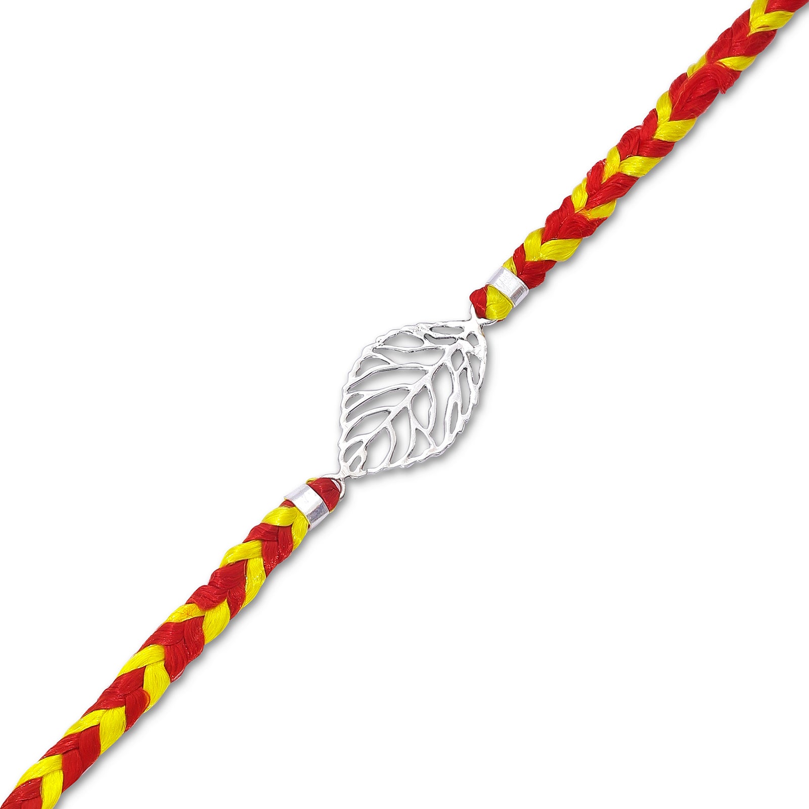 Leaf Design Silver Rakhi - Tweov Jewels