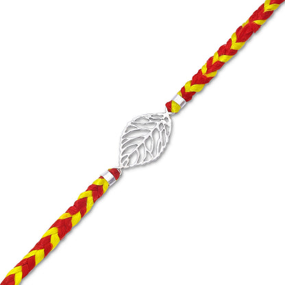 Leaf Design Silver Rakhi - Tweov Jewels