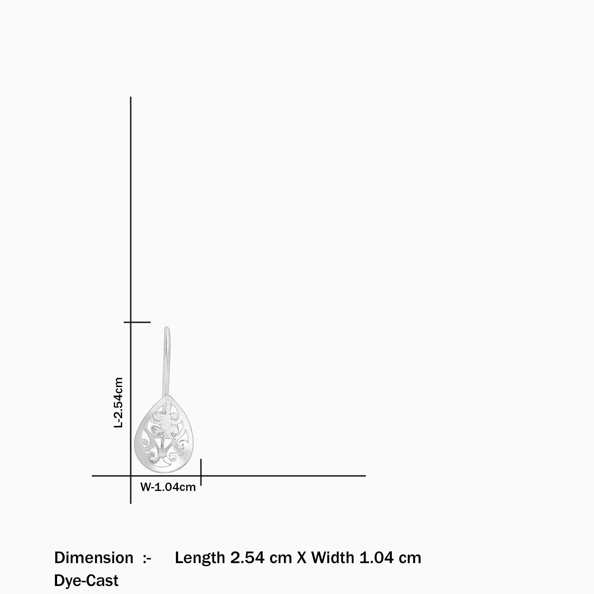 Silver Carved Floral Drop Earrings