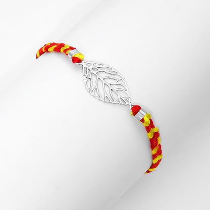 Leaf Design Silver Rakhi - Tweov Jewels