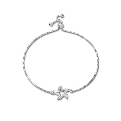 925 Sterling Silver Cz Star Design Bracelet - Tweov Jewels