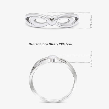Silver Knotted Heart Ring - Tweov Jewels