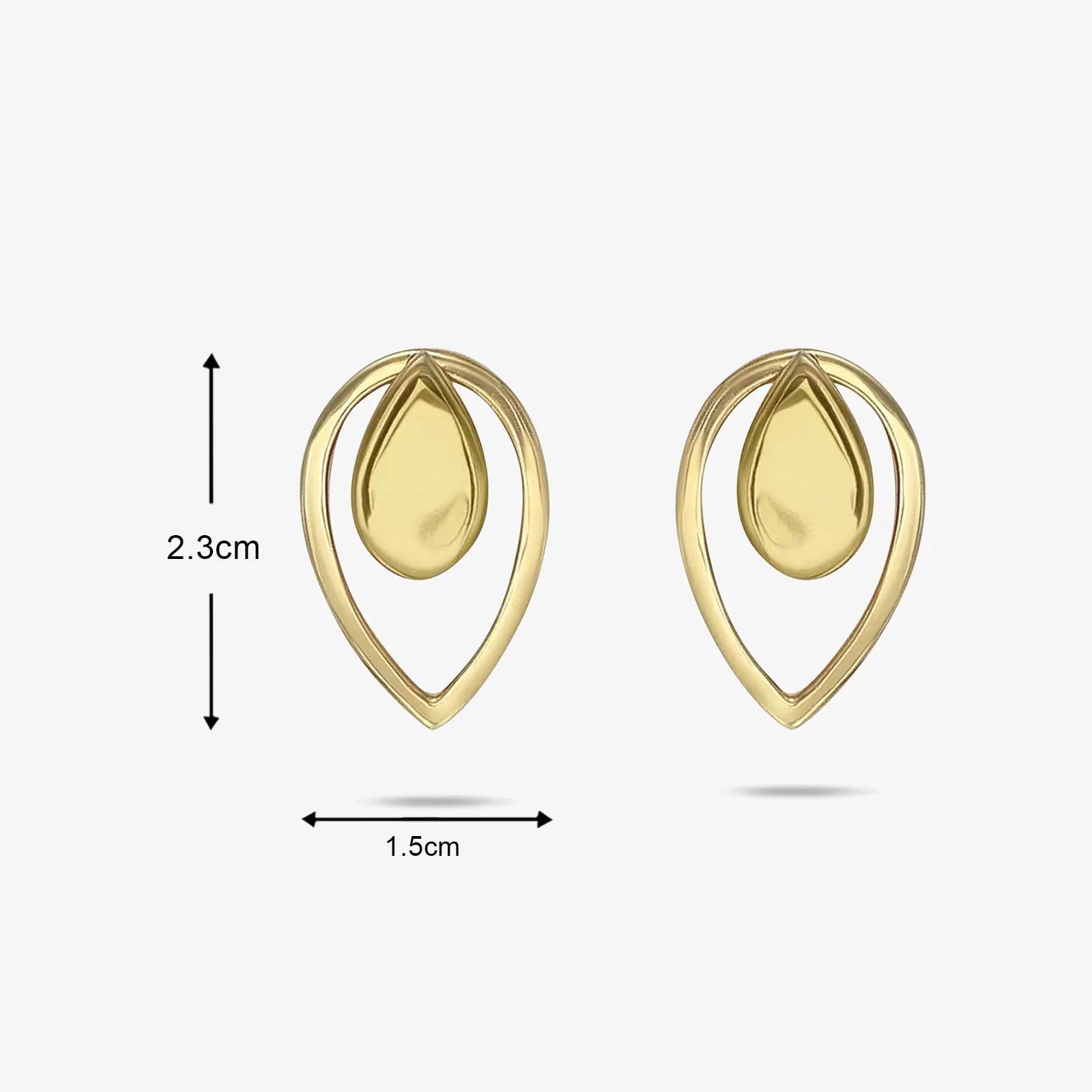 Pure Silver Earrings - 2 in 1 Dew Drop Model With Gold Finish - Tweov Jewels