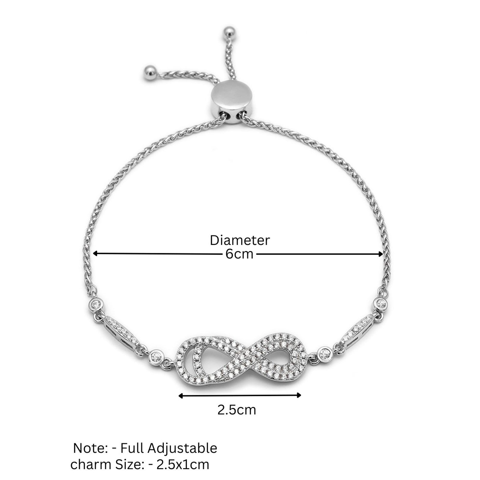 925 Sterling Silver Infinity Bracelet for Women - Tweov Jewels