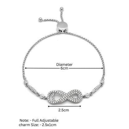 925 Sterling Silver Infinity Bracelet for Women - Tweov Jewels