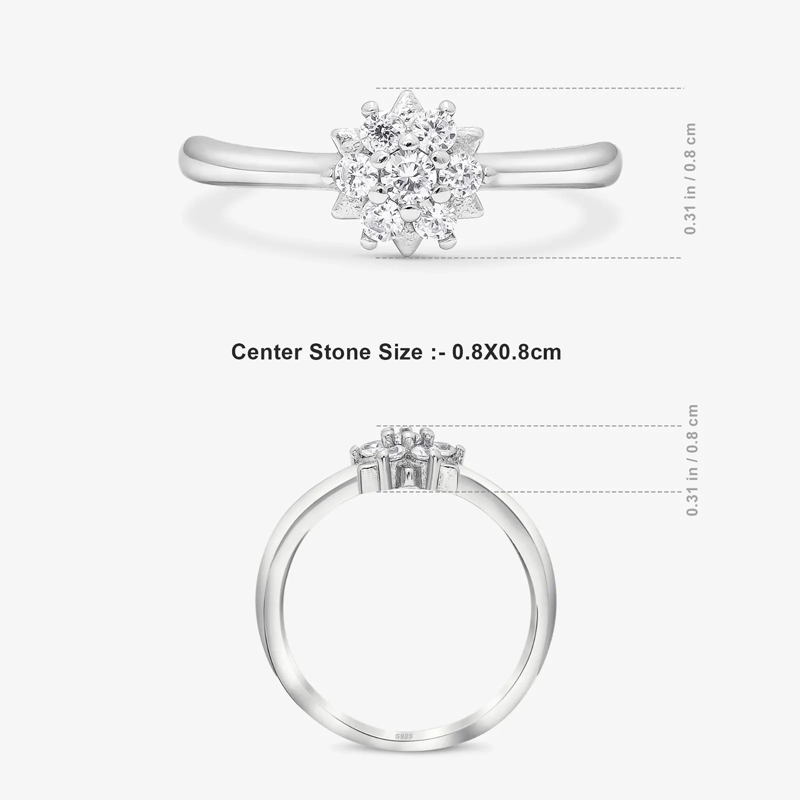 Silver Minimal Floral Ring - Tweov Jewels
