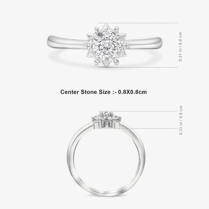 Silver Minimal Floral Ring - Tweov Jewels