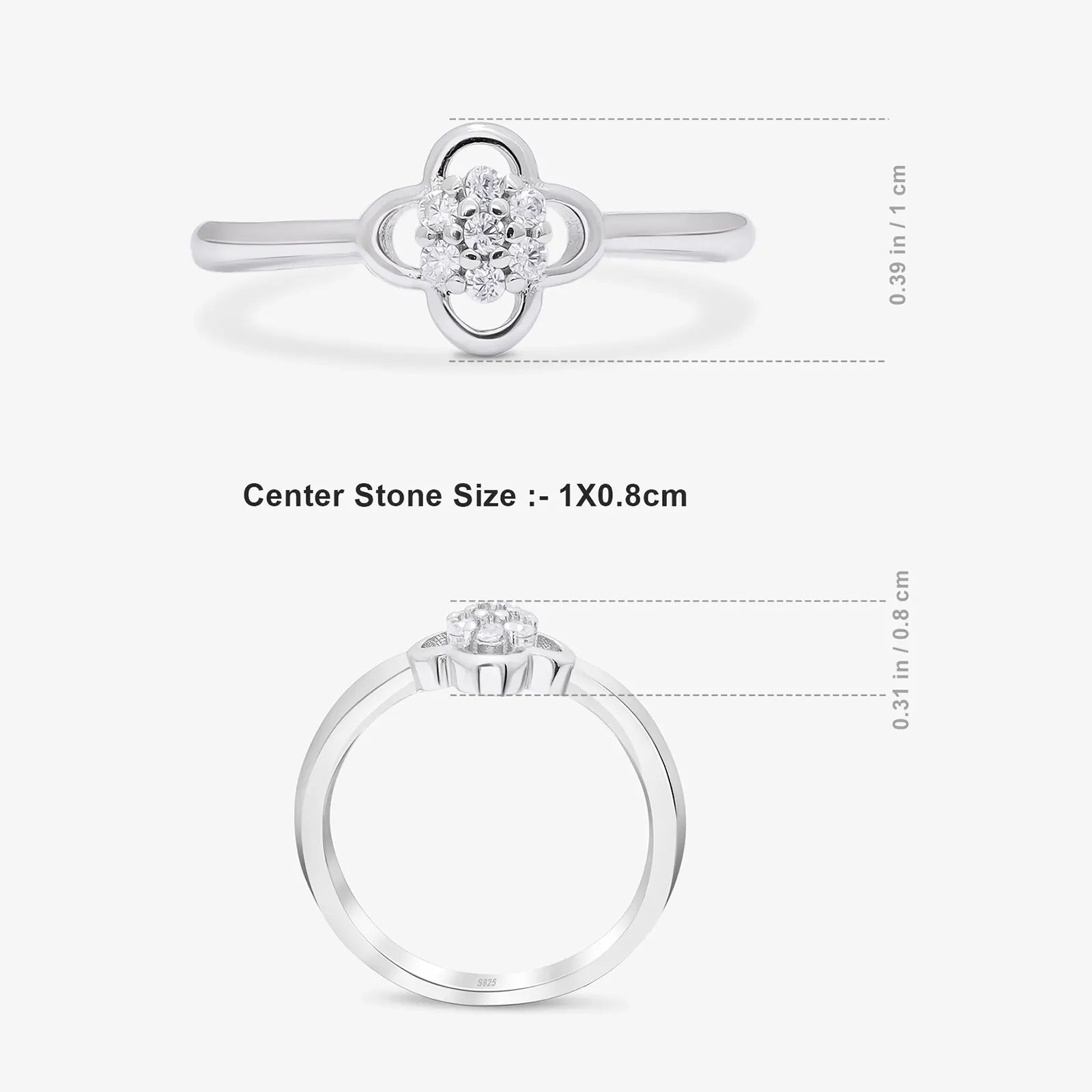 Minimal Silver Clover Flower Ring - Tweov Jewels