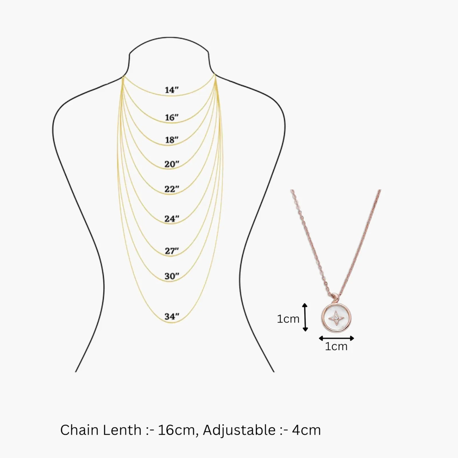 Star Design Round Silver Necklace - Tweov Jewels