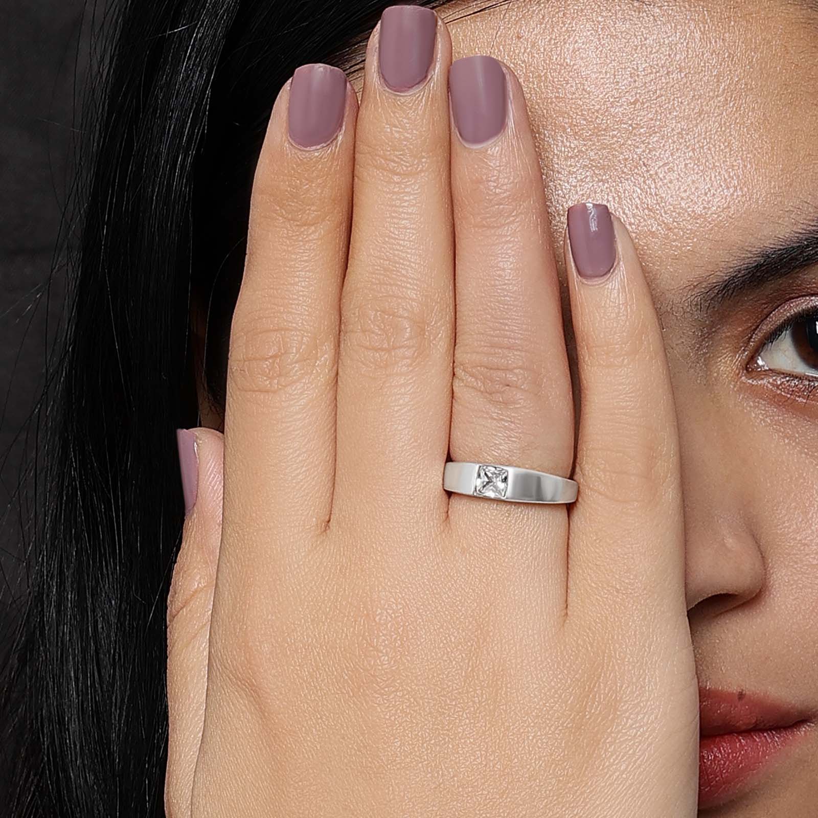 925 sterling silver white stone ring - Tweov Jewels
