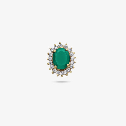 Pure Silver Emerald Green Pendant & Earrings Set - Tweov Jewels