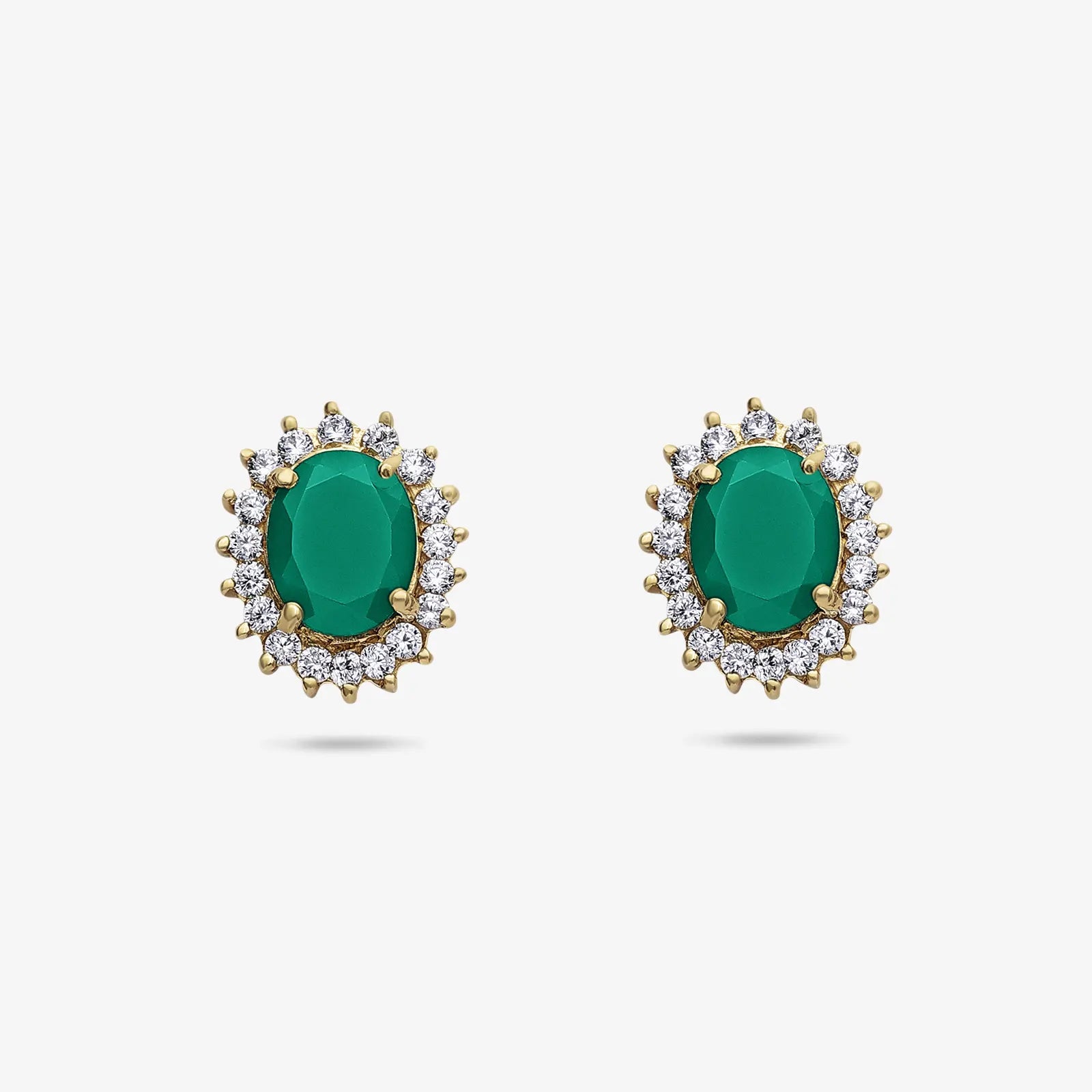 Pure Silver Emerald Green Pendant & Earrings Set - Tweov Jewels
