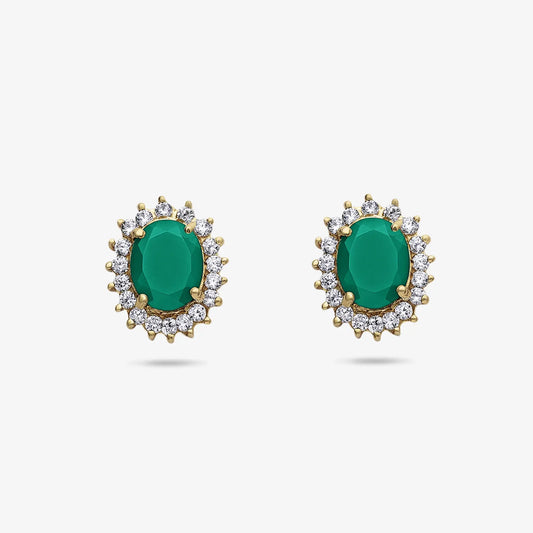 Pure Silver Emerald Green Pendant & Earrings Set - Tweov Jewels