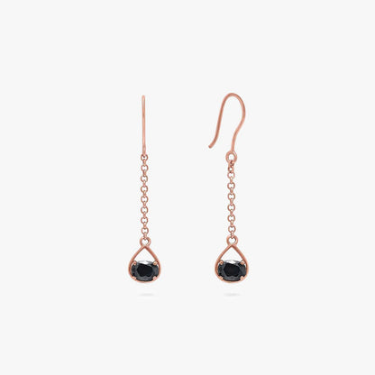 Shimmering Rose Gold Onyx Earrings - Tweov Jewels