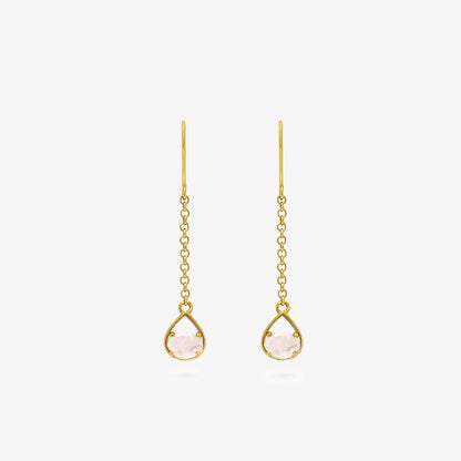 Sparkling Gold Plated Moonstone Earrings - Tweov Jewels