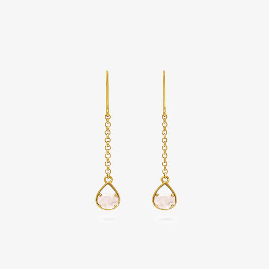 Sparkling Gold Plated Moonstone Earrings - Tweov Jewels