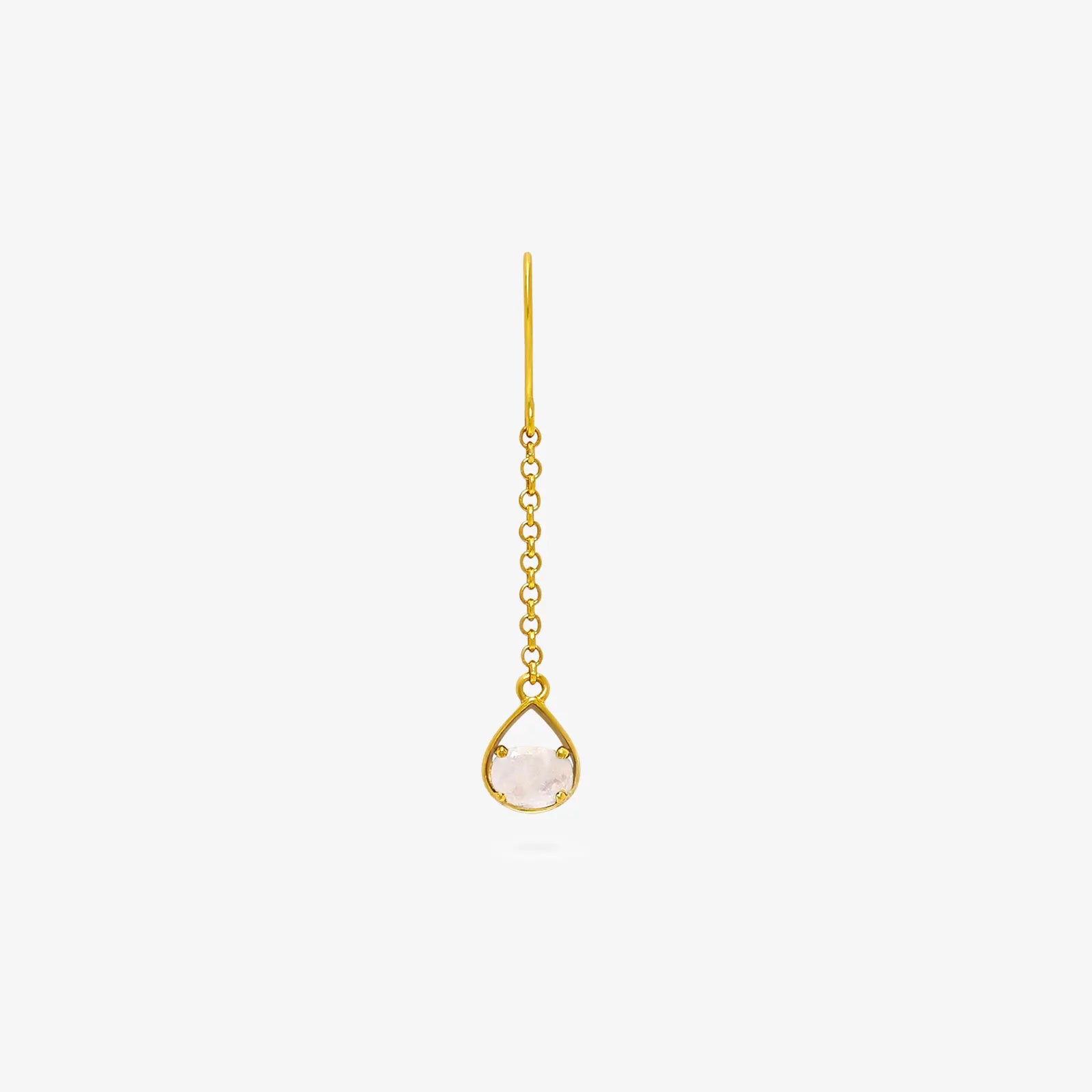 Sparkling Gold Plated Moonstone Earrings - Tweov Jewels