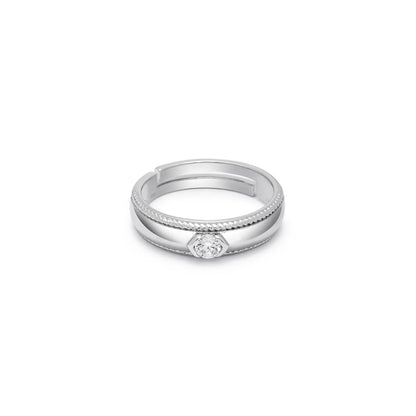 Braided Edge Couple Rings for Men & Women – 925 Sterling Silver Rhodium Plated