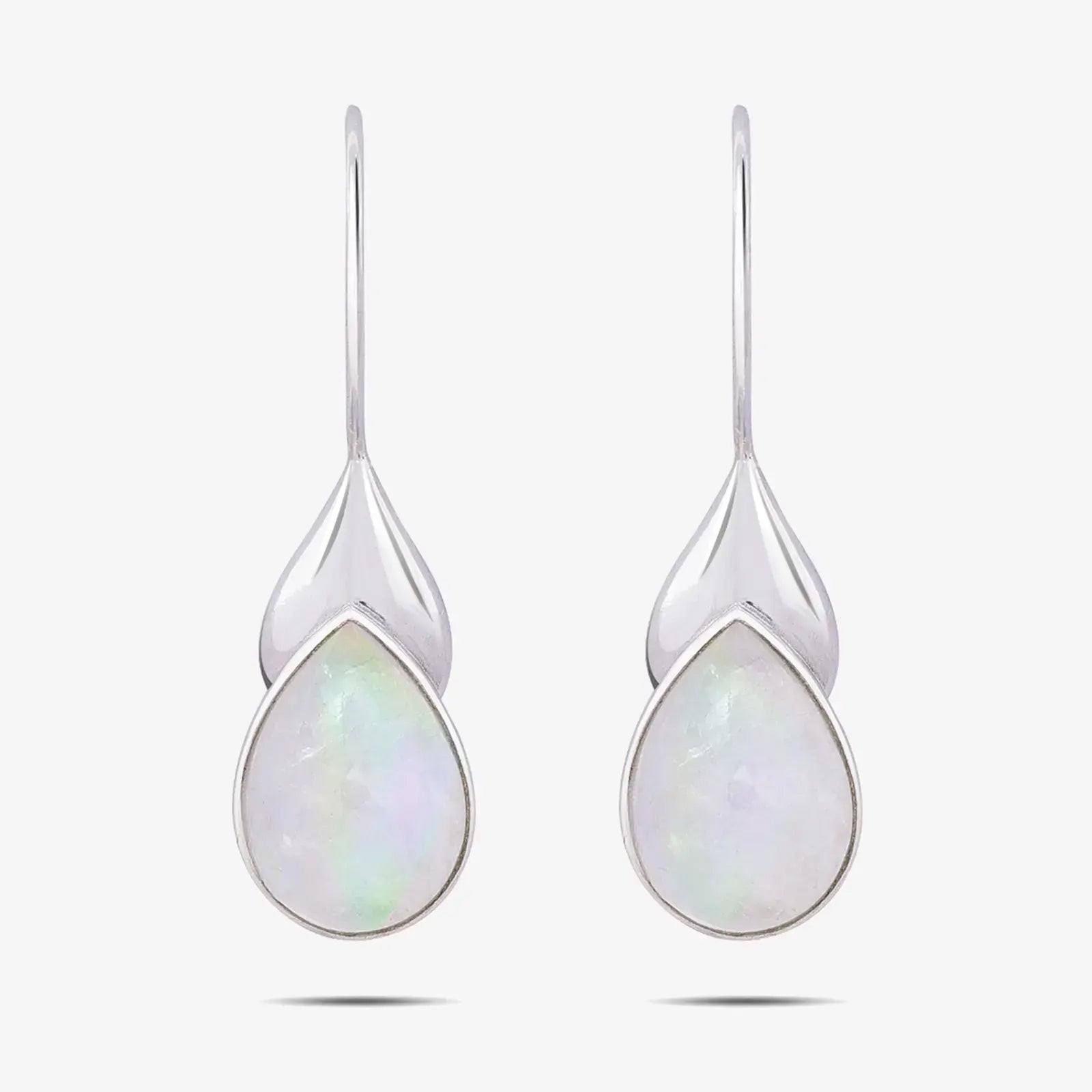White Drop Leaf Silver Pendant & Earring Set - Tweov Jewels