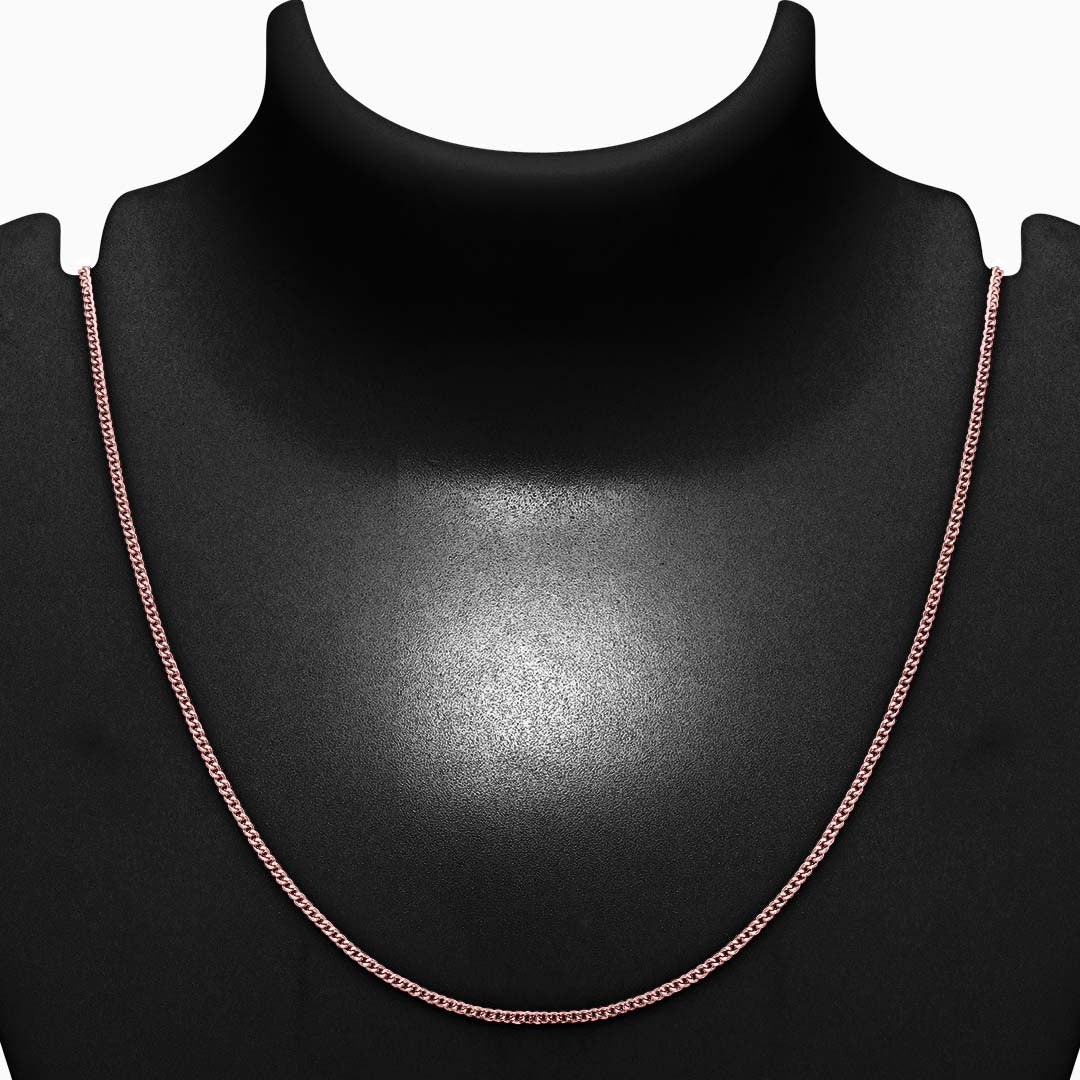 Pure 925 Silver Chain - Coral Glow Cuban Link Design - Tweov Jewels