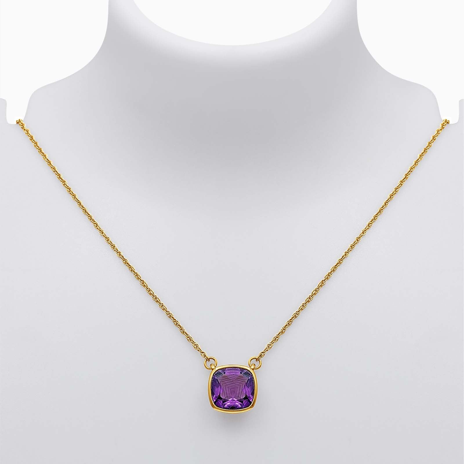 Adorable Amethyst Gold Plated Silver Necklace - Tweov Jewels