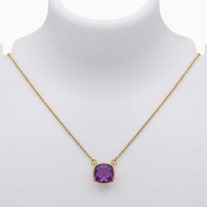 Adorable Amethyst Gold Plated Silver Necklace - Tweov Jewels