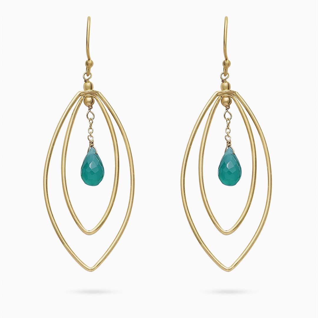Pure Silver Earrings - Made With Vibrant Green Jade - Tweov Jewels