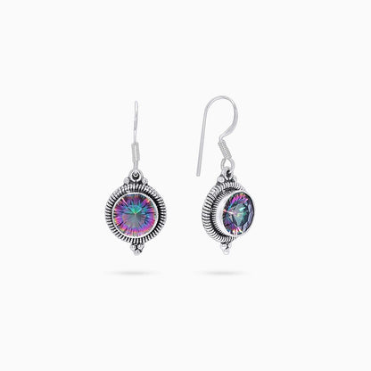 Pure Silver Earrings - Glorious Purple-Blue CZ Hook Model - Tweov Jewels