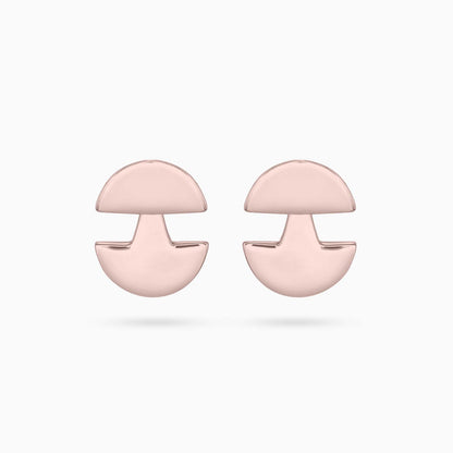 Pure Silver Earrings - 3 in 1 Rose Gold Dome Shaped Stud - Tweov Jewels