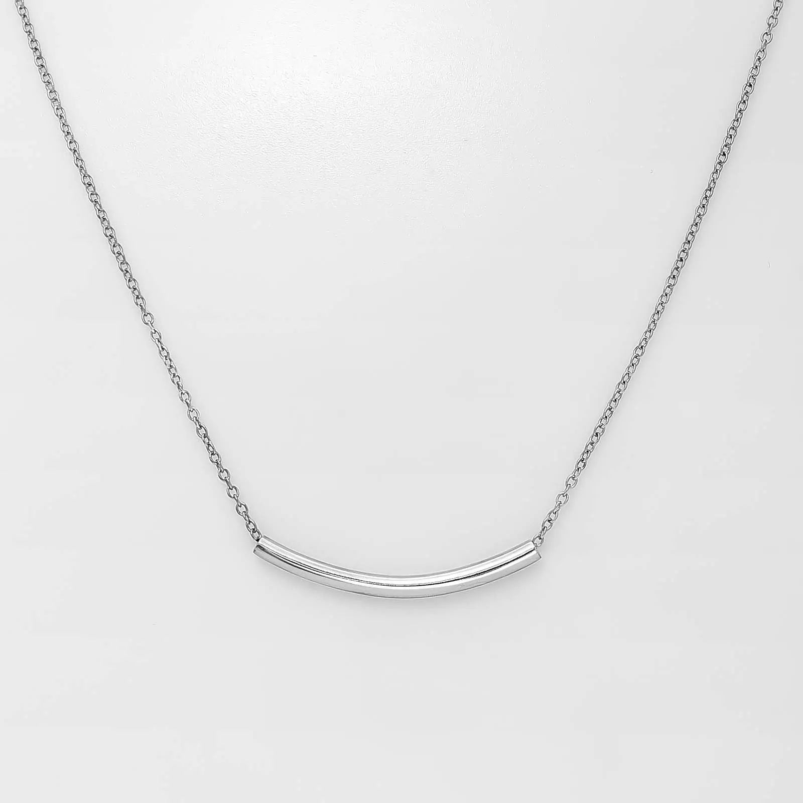 Single String With Silver Finish Necklace - Tweov Jewels