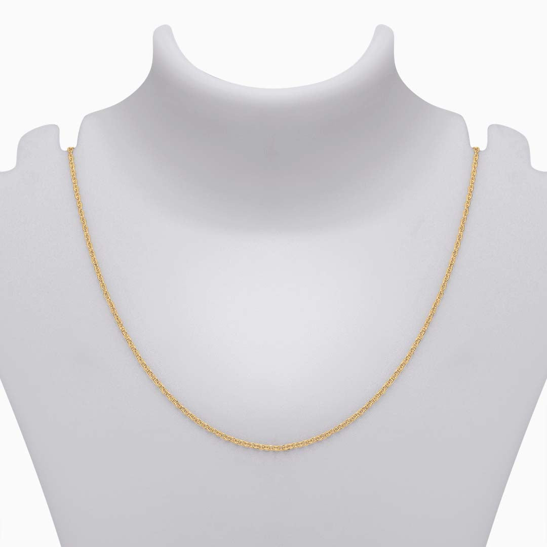 Pure 925 Silver Chain - ROLO Gold Finish Design For Women - Tweov Jewels