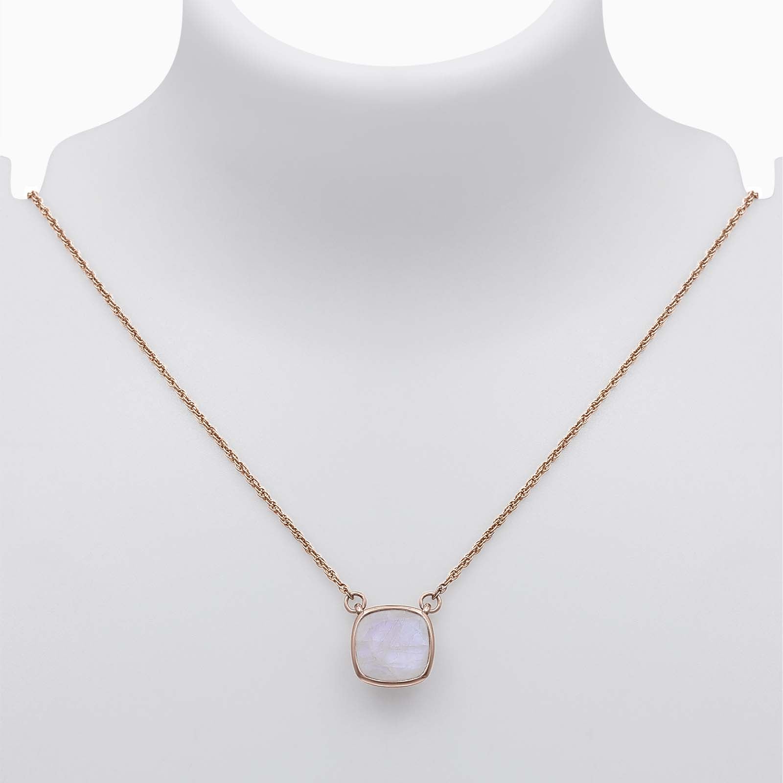 Pure Silver Necklace - Rosy White Quartz Pendant Necklace - Tweov Jewels