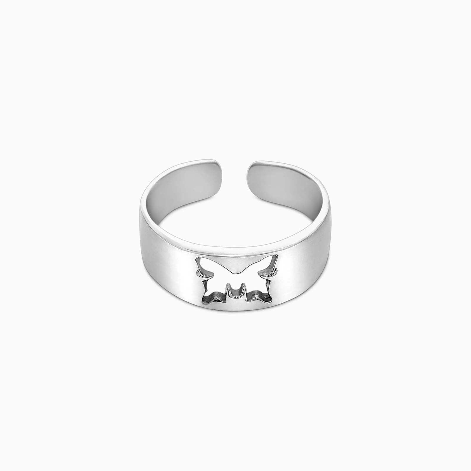 Silver Butterfly Band Ring