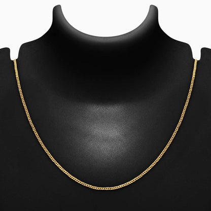 Pure 925 Silver Chain - Golden Glamour Of Cuban Link Model - Tweov Jewels