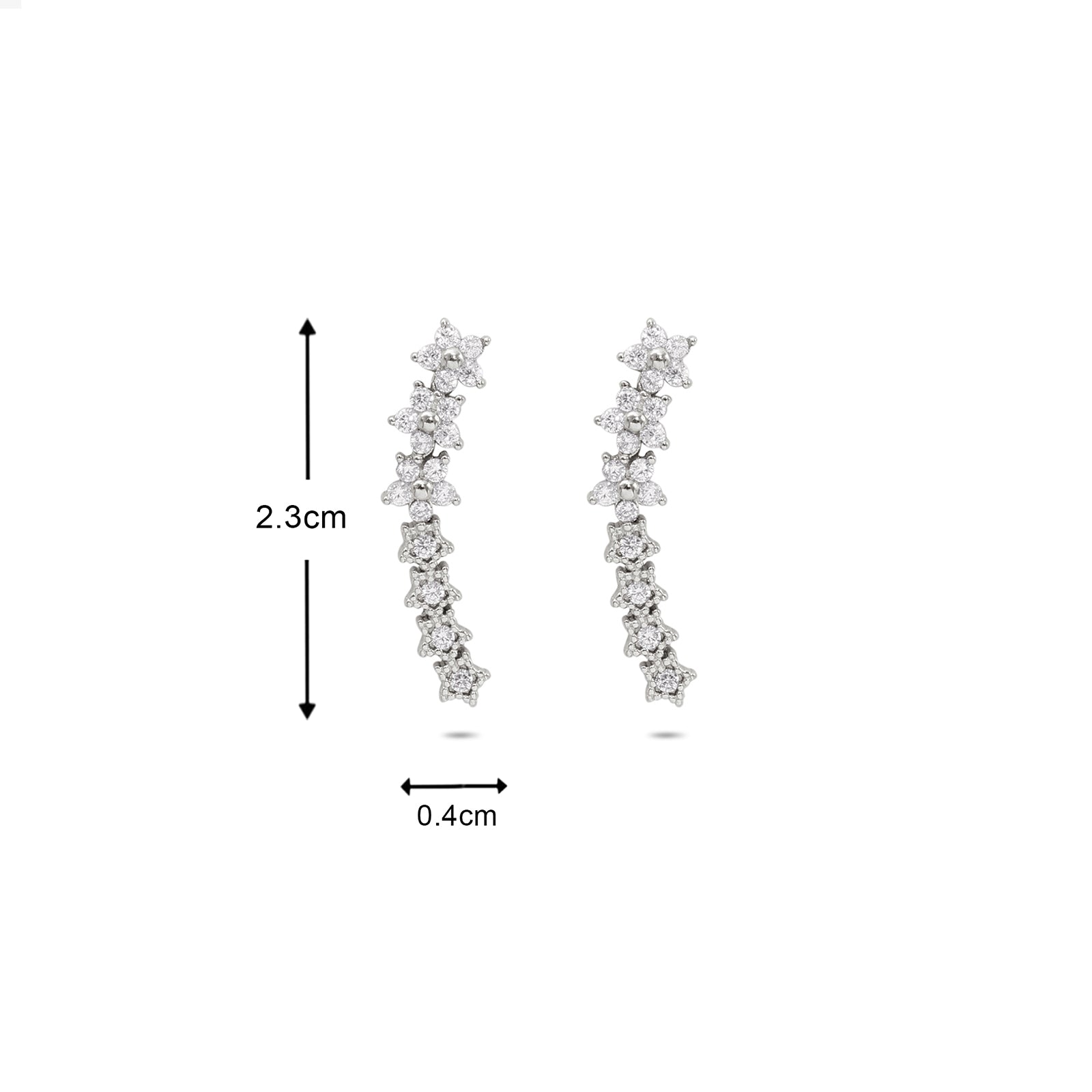 Silver Floral Star Ear Cuffs for Women - Tweov Jewels