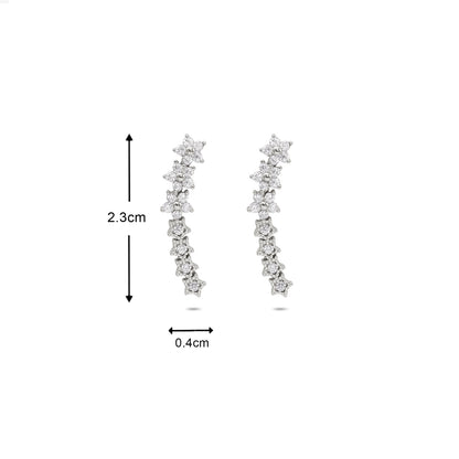 Silver Floral Star Ear Cuffs for Women - Tweov Jewels
