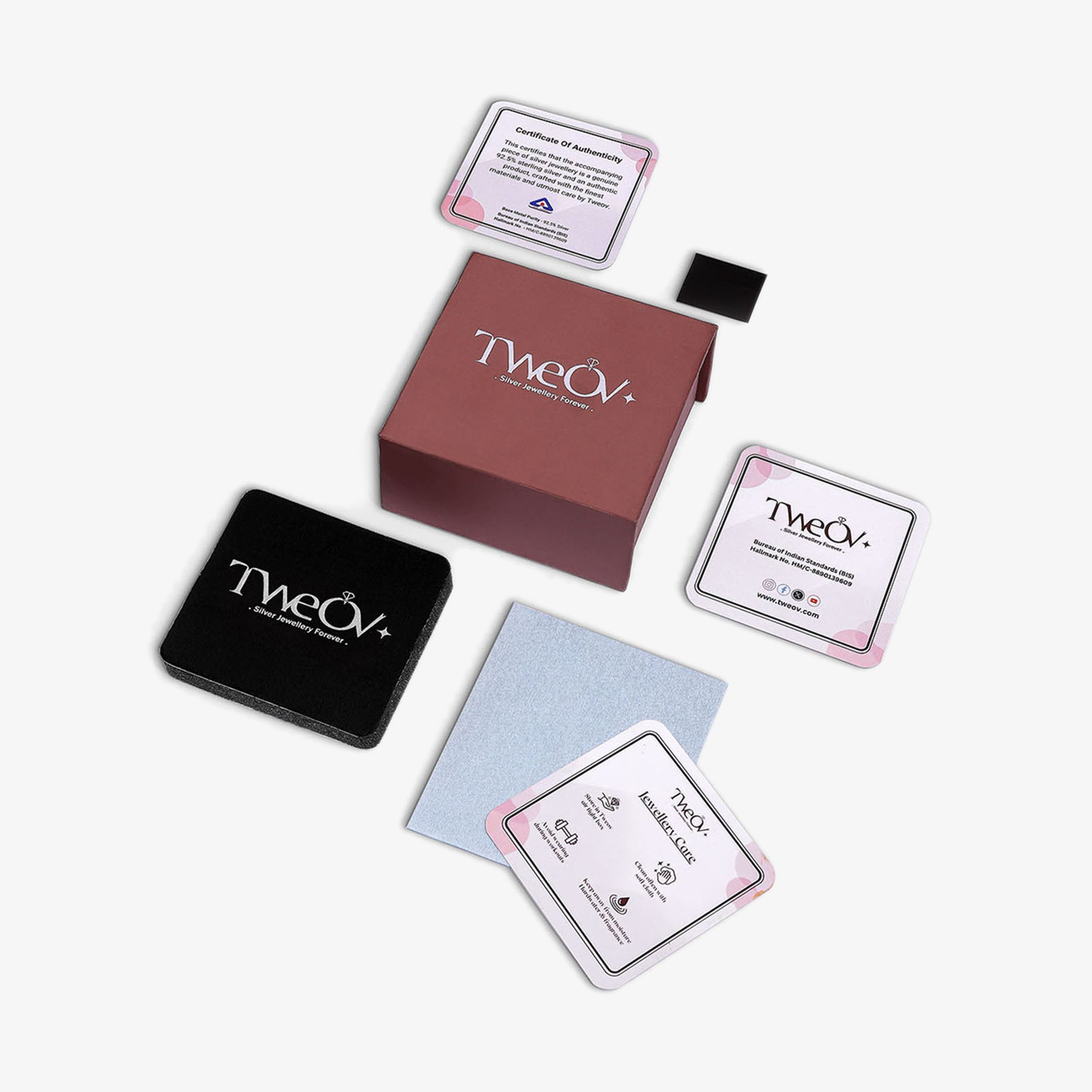 Pure Silver Stud - Hexa Glossy Finish - Tweov Jewels