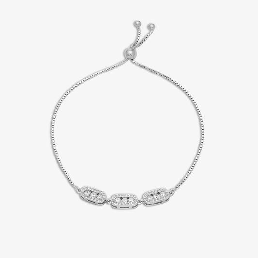 Tweov 925 Sterling Silver White Triple Zircon Chain Bracelet - Tweov Jewels